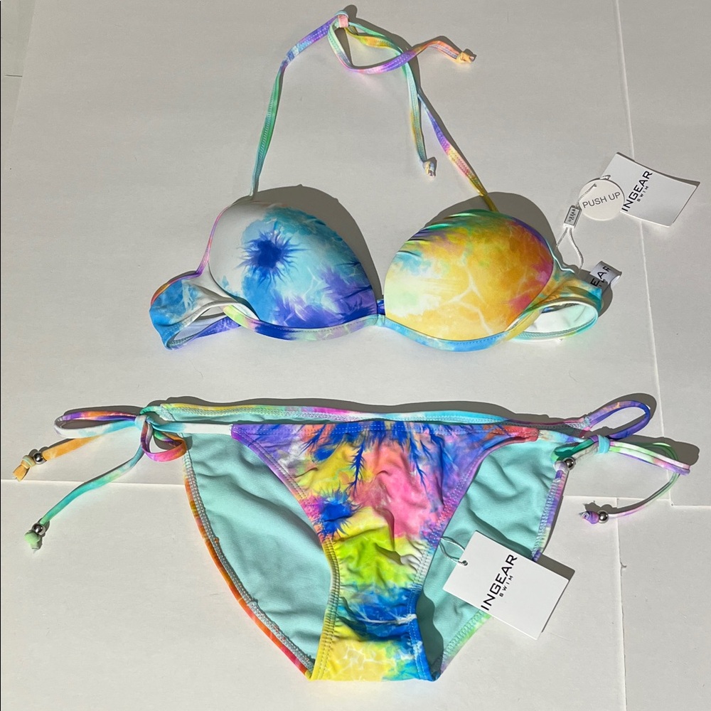 Ingear Swim Bikini Two Piece Tie Dye Medium Push Up Bathing Suit Summer NEW!